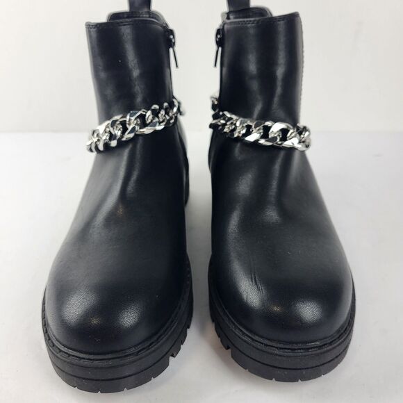 Nordstrom Margot Women’s Chelsea Ankle Boots Black Heart Chain Size 4M - Picture 7 of 13